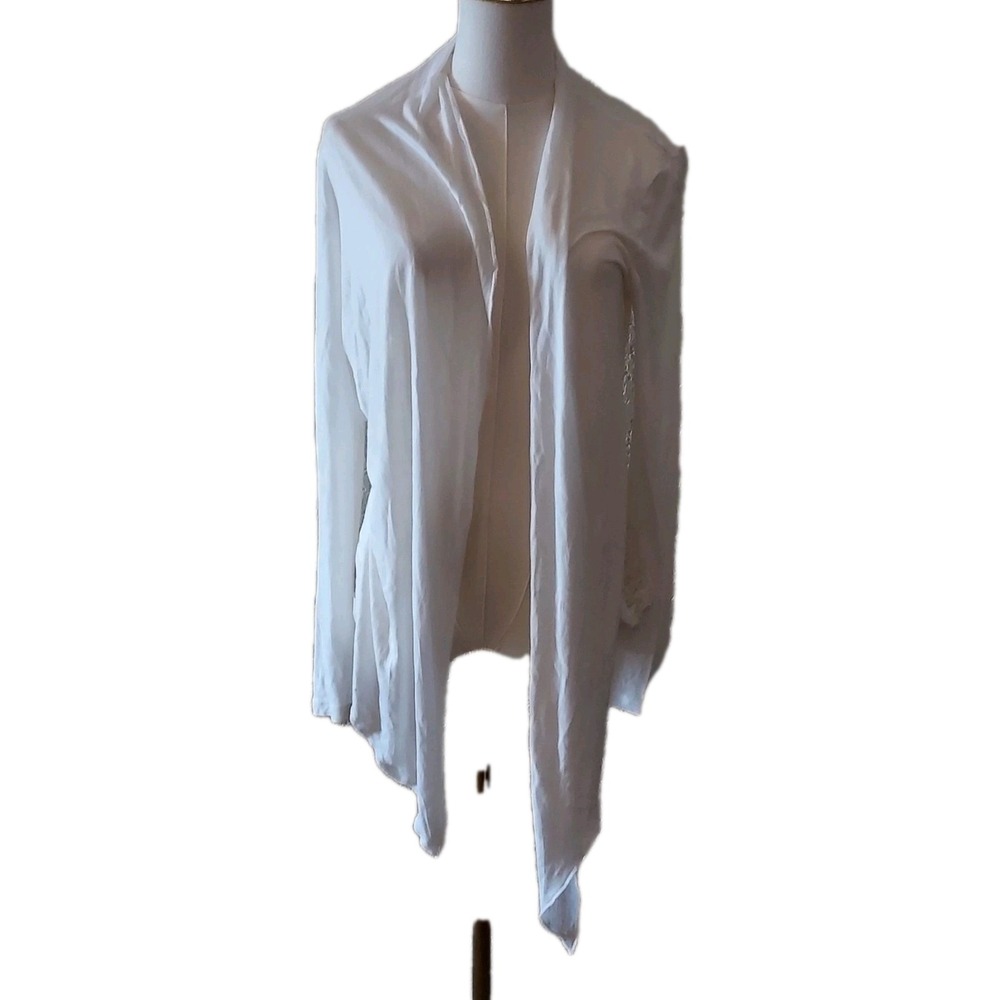Rosemunde Copenhagen White Jersey Top‎ with Tie Front and Lace Medium